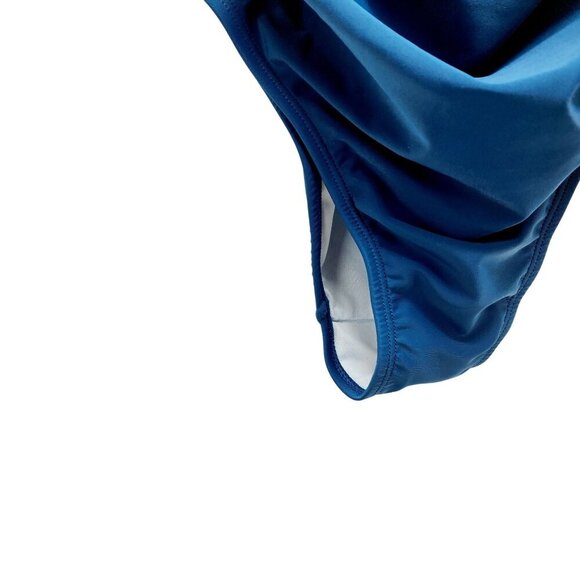 Womens Blue One-Piece Swimsuit With Adjustable Straps & Ruched Details Size S - Picture 4 of 9